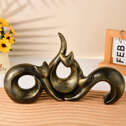 Modern Abstract Cat Figurine Homeandso