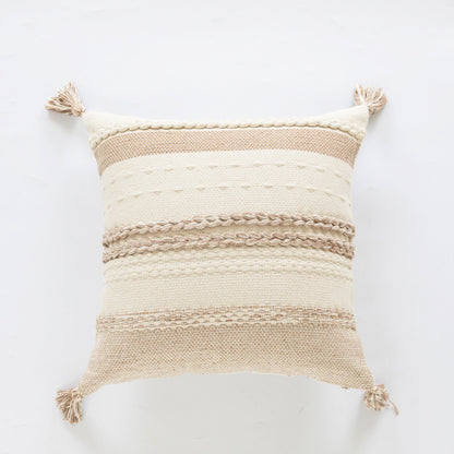 Textured Woven Fringe Pillow