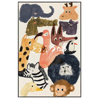Playful Animal Illustration Canvas Wall Art Homeandso