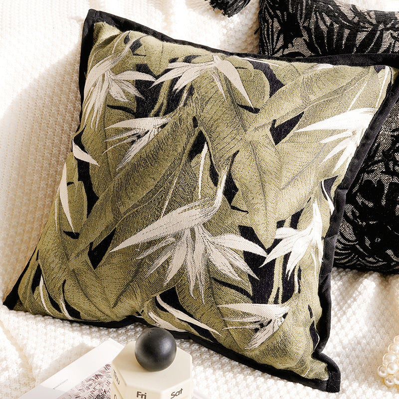 Decorative Tropical Leaf Print Pillow