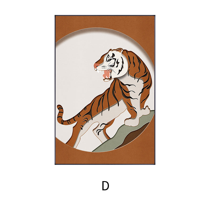 Artistic Tiger-Themed Relief Wall Art Homeandso