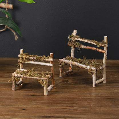 Rustic Wooden Miniature Bench Homeandso