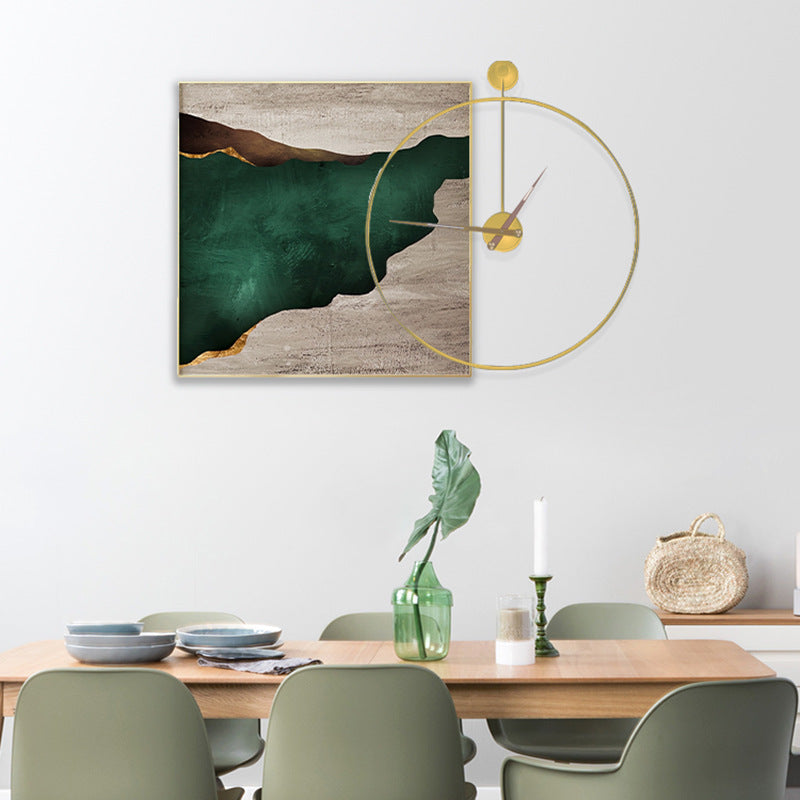Artistic Wall Clock and Framed Abstract Artwork Homeandso