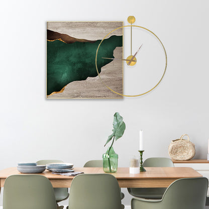 Artistic Wall Clock and Framed Abstract Artwork Homeandso