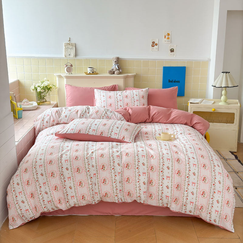 Playful Cartoon Animal-Themed Bedding Set Homeandso