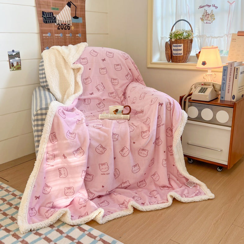 Plush Checkered Throw Blanket