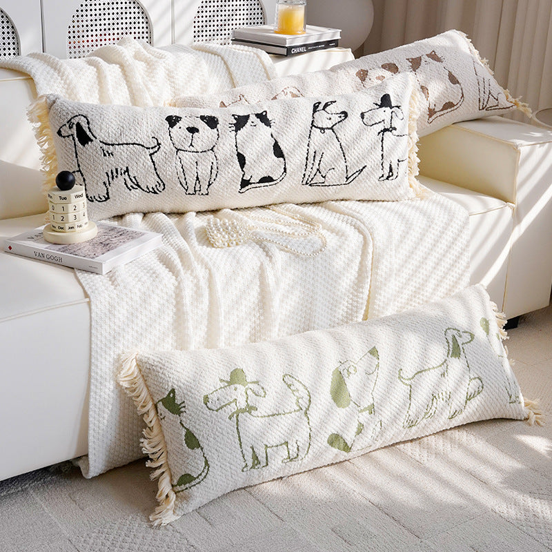 Dog-Themed Decorative Lumbar Pillow