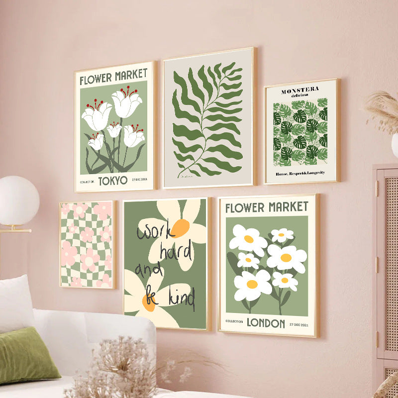 Floral Checkerboard Art Print Homeandso