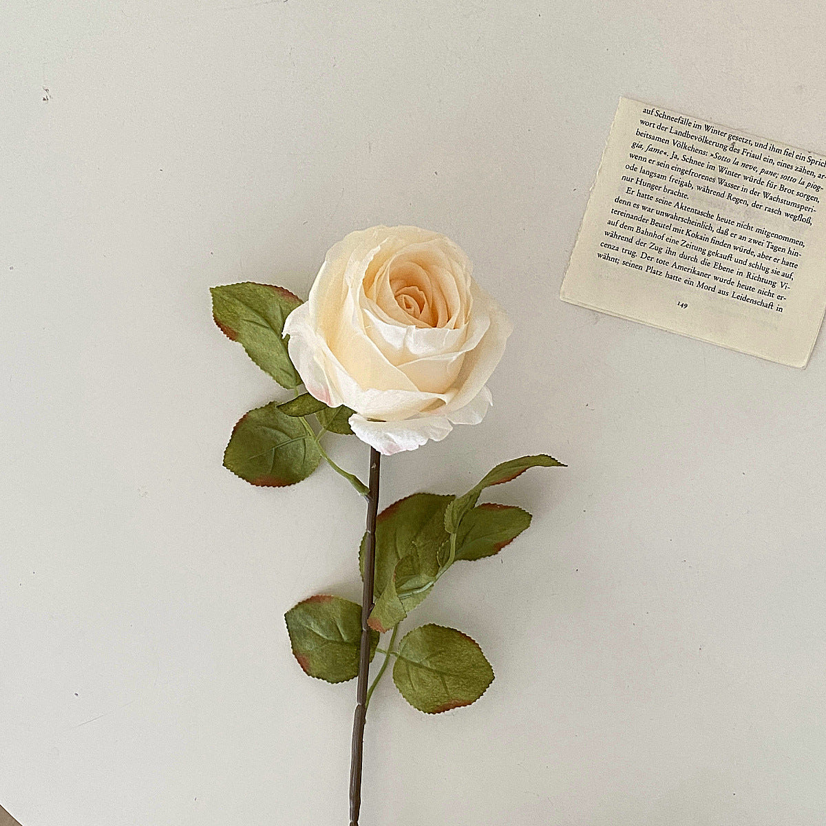 Realistic Artificial Lavender Rose Stem