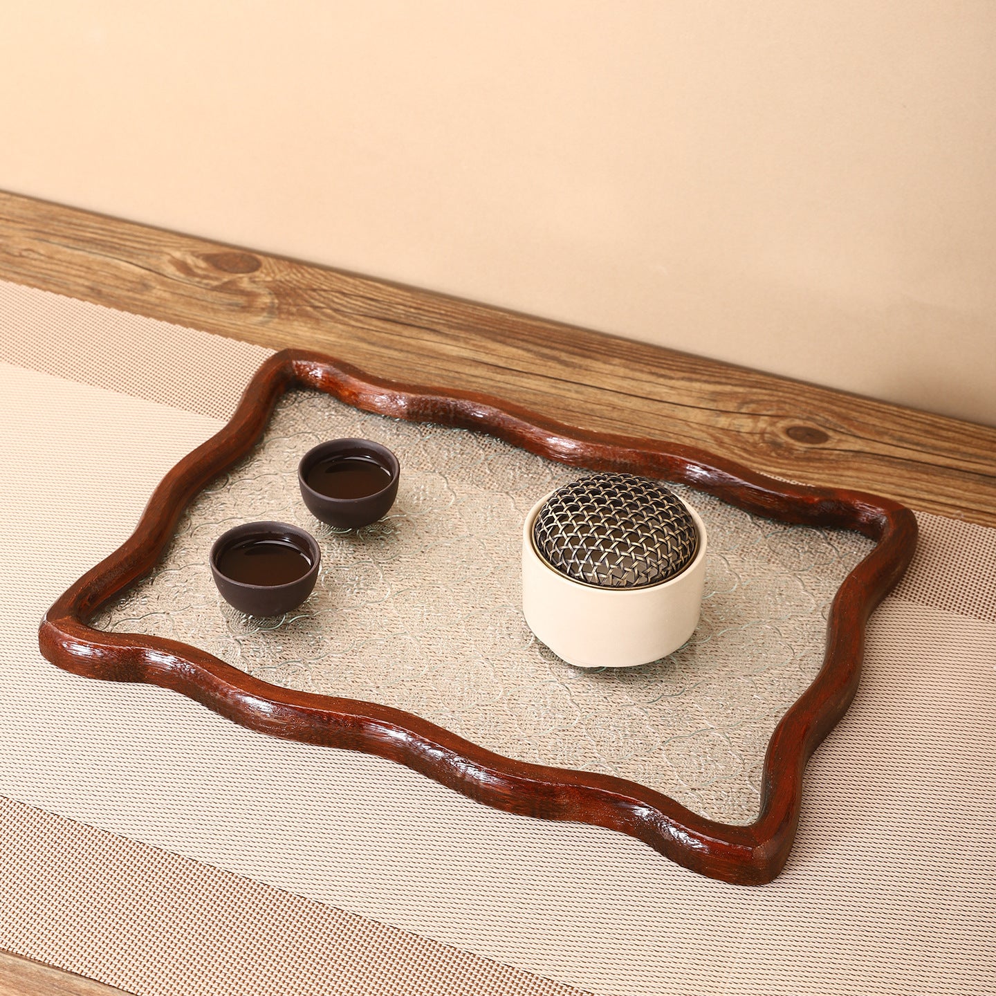 Decorative Artisan Glass Serving Tray Homeandso