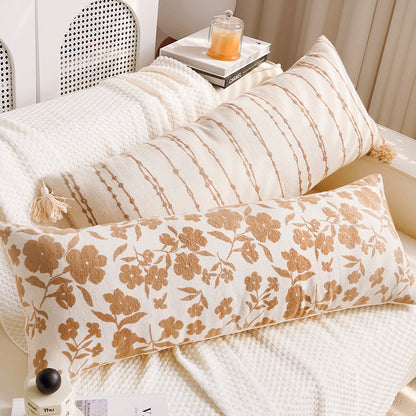 Long Floral Print Lumbar Pillow
