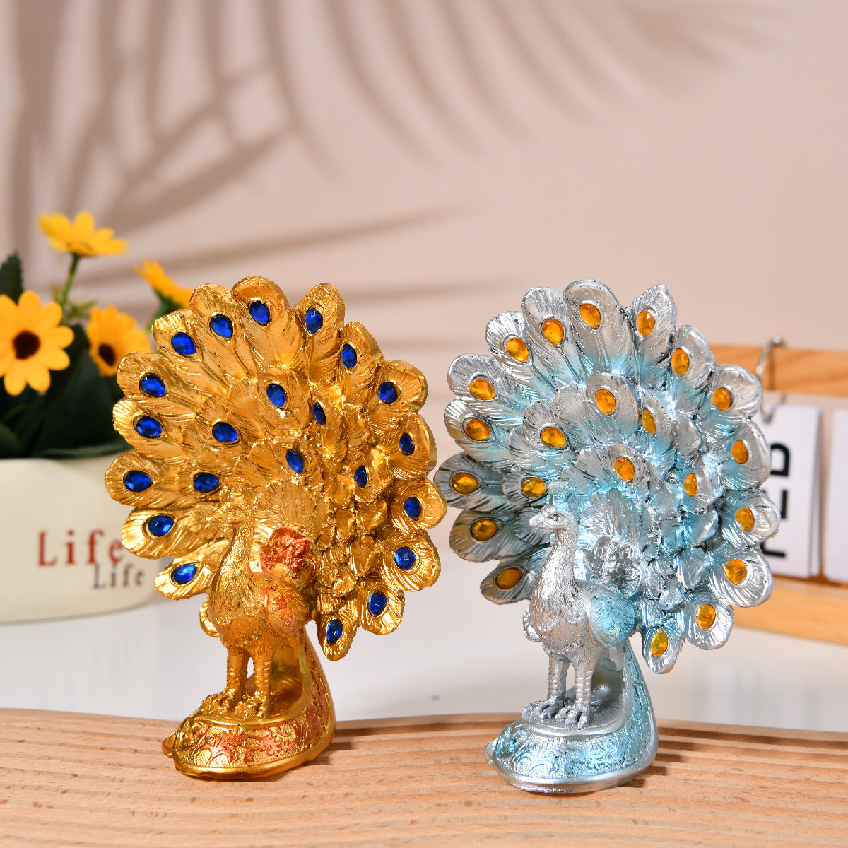 Decorative Peacock Figurine Homeandso