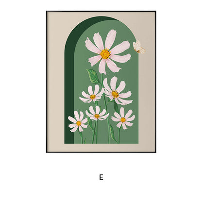 Decorative Framed Art Print with Abstract Floral Design Homeandso