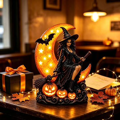 Illuminated Witch Figurine Table Lamp