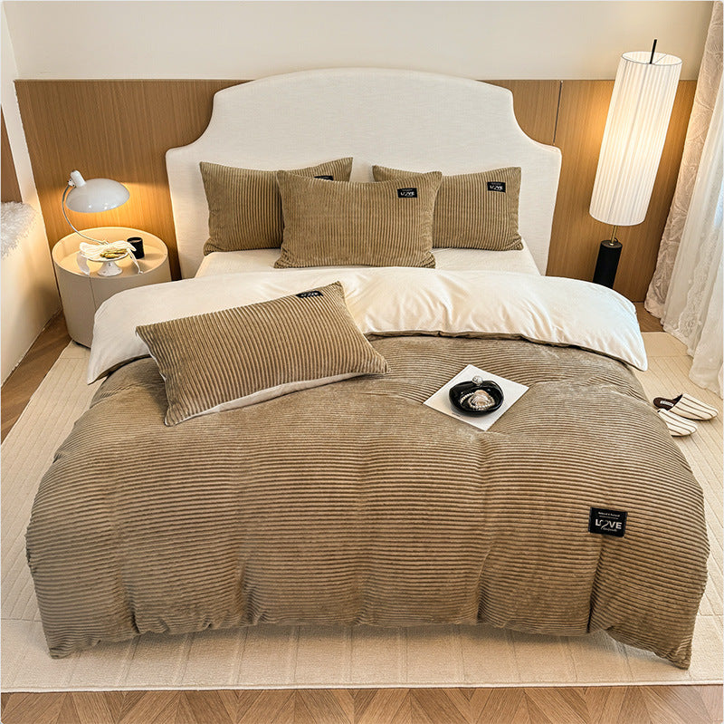 Luxurious Textured Velvet Comforter Set Homeandso