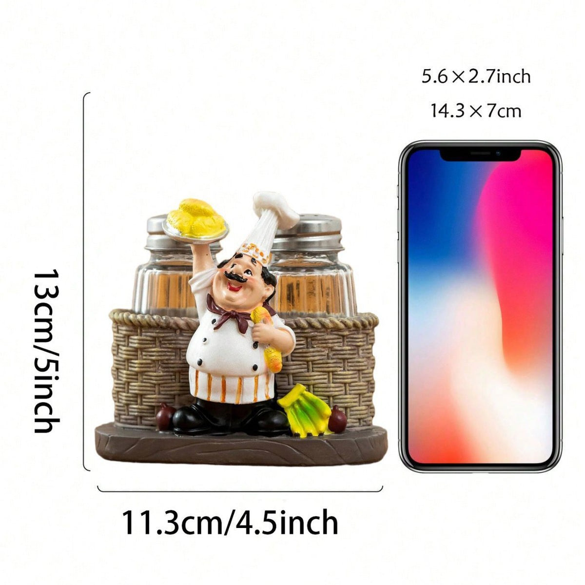 Chef-Themed Decorative Salt and Pepper Shaker Holder Homeandso
