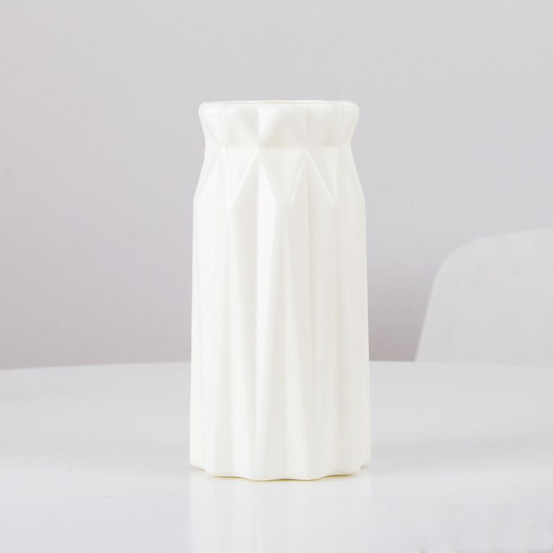 Textured Geometric Ceramic Vase