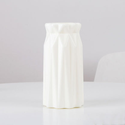 Textured Geometric Ceramic Vase