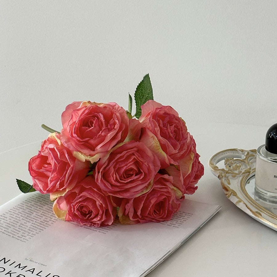 Lifelike Faux Rose Floral Arrangement