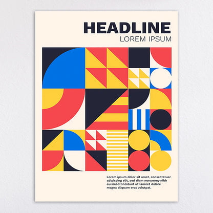 Bauhaus-Inspired Abstract Wall Art Print Homeandso