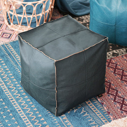 Faux Leather Upholstered Floor Pouf