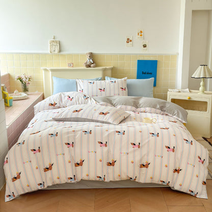 Playful Cartoon Animal-Themed Bedding Set Homeandso