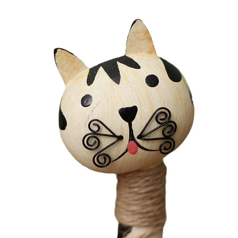 Decorative Wooden Cat Figurines Homeandso