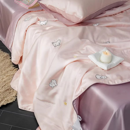 Elegant Embroidered Satin Duvet Cover Set Homeandso