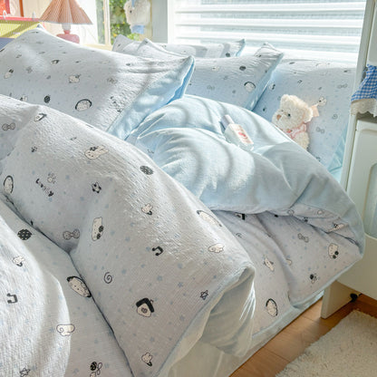 Playful Cartoon Print Duvet Cover Set Homeandso