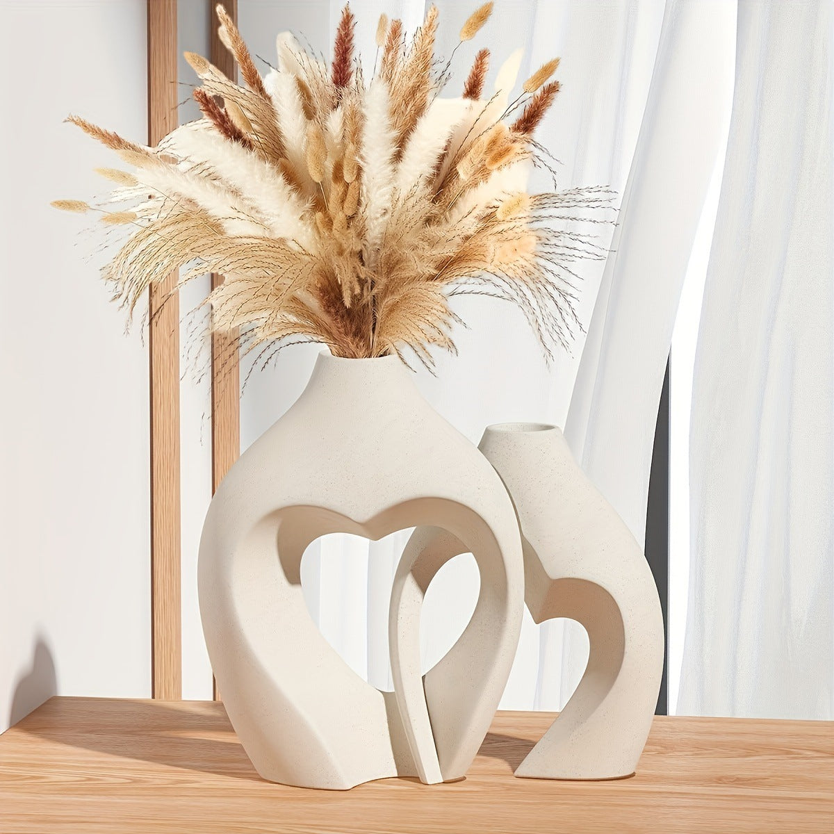 Heart-Shaped Decorative Ceramic Vases Homeandso
