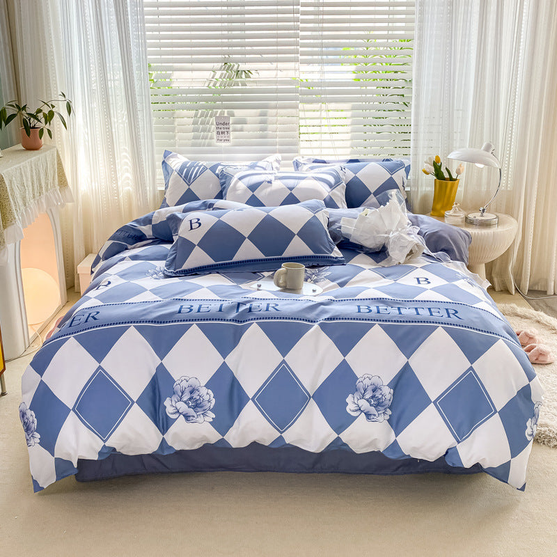 Playful Floral Cartoon Duvet Cover Set Homeandso