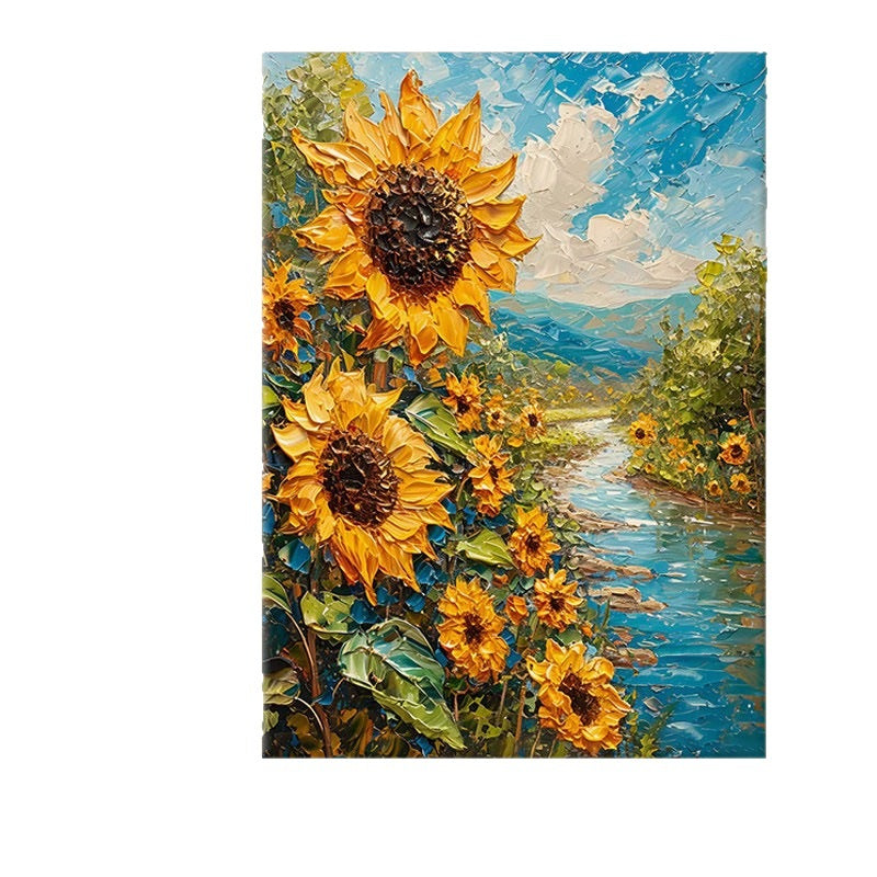 Textured Sunflower Landscape Canvas Art Homeandso