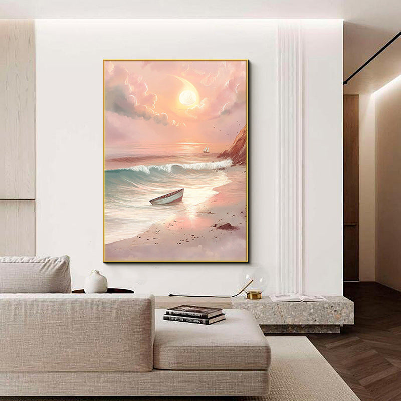 Framed Coastal Sunset Landscape Artwork Homeandso