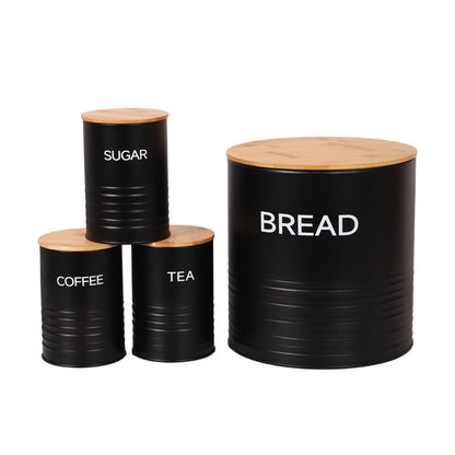 Bamboo and Black Storage Container Homeandso