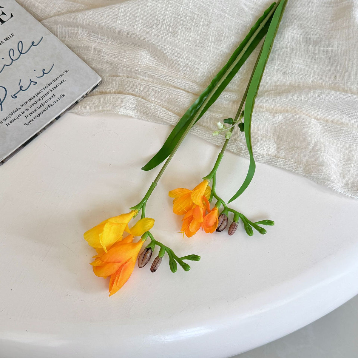Elegant Faux Freesia Floral Stem