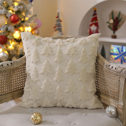 Textured Holiday-Themed Decorative Cushion