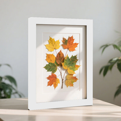 Framed Natural Leaf Art Display