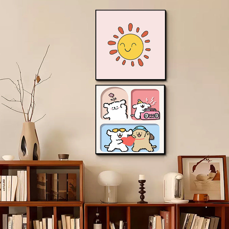 Cartoon Dog-Themed Wall Art Homeandso