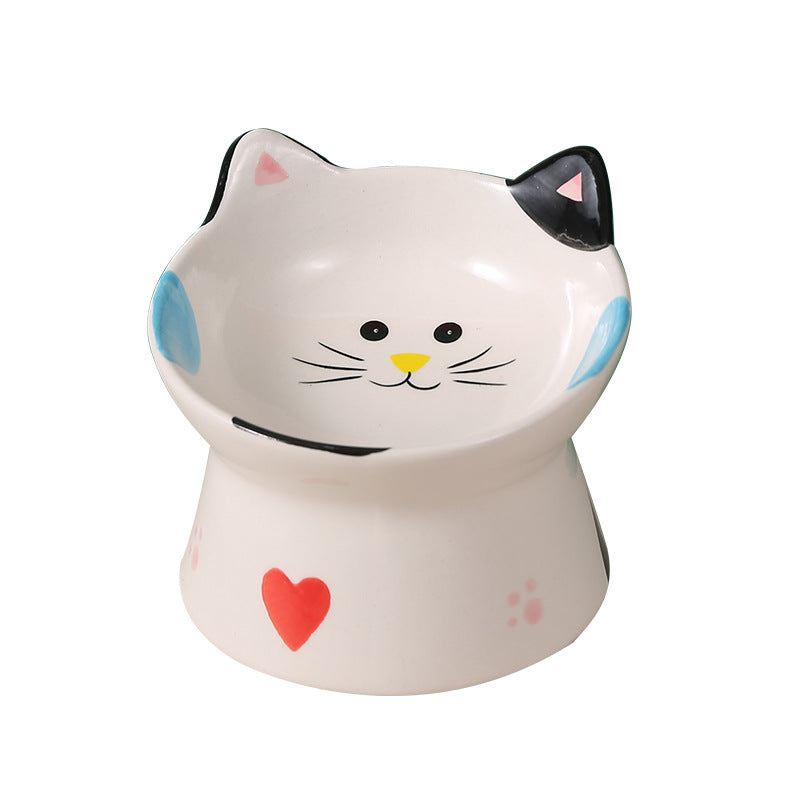 Cat-Themed Ceramic Pet Food Bowl Homeandso