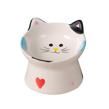 Cat-Themed Ceramic Pet Food Bowl Homeandso