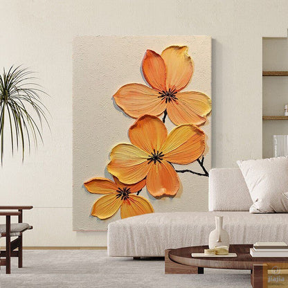 Textured Floral Canvas Wall Art Homeandso