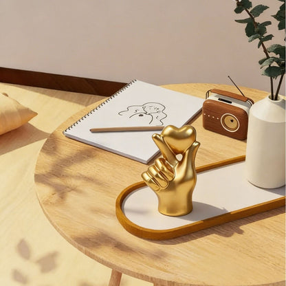 Decorative Heart Gesture Sculpture Homeandso