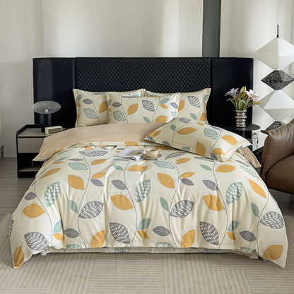 Nature-Inspired Botanical Print Duvet Cover Set