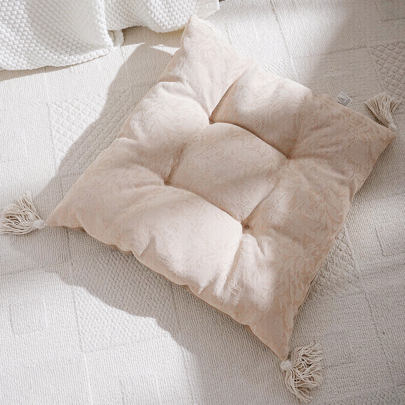 Floral-Patterned Decorative Floor Cushion