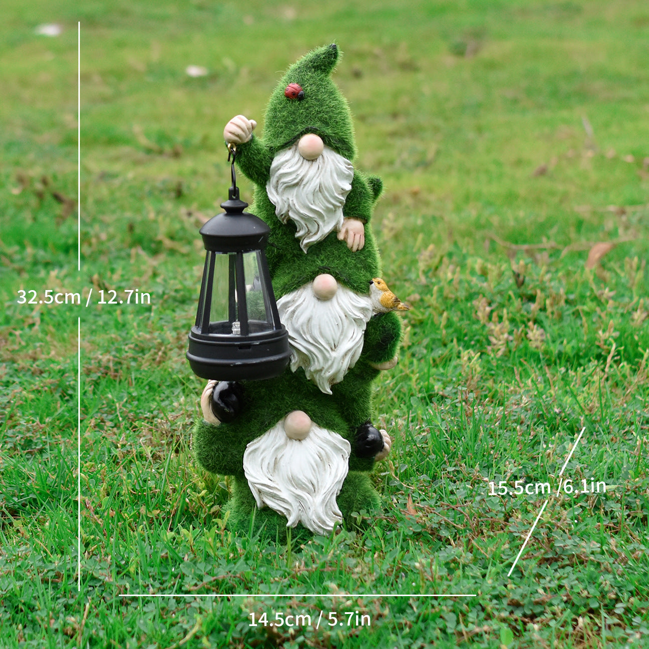 Garden Gnome Figurine with Lantern Homeandso