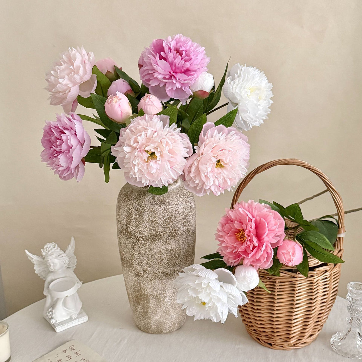Realistic Peony Floral Stem for Home Decor