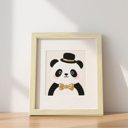 Whimsical Panda Illustration Frame