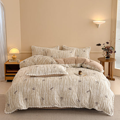 Plush Fleece Bedding Set Homeandso