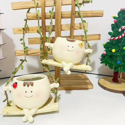 Playful Swinging Planter Holder Homeandso