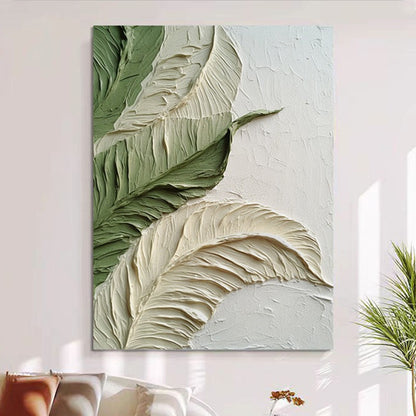 Textured Leaf Relief Canvas Wall Art Homeandso
